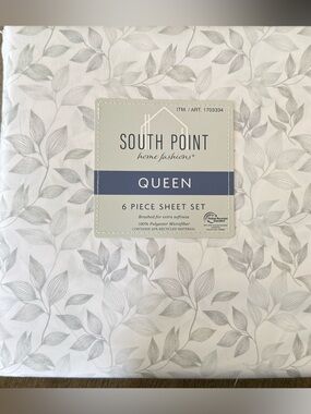 South Point Leafy Queen Sheet NWT 6 Pieces